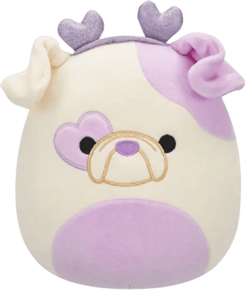 Squishmallows 3.5" Danielle Cream Lavender Bulldog with Heart Little Plush