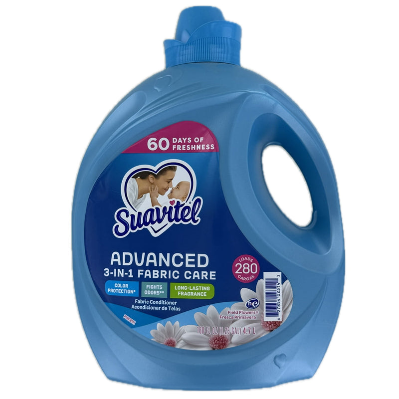 Suavitel Advanced Liquid Fabric Softener, Field Flowers, 280 Loads (160 Fl Oz)