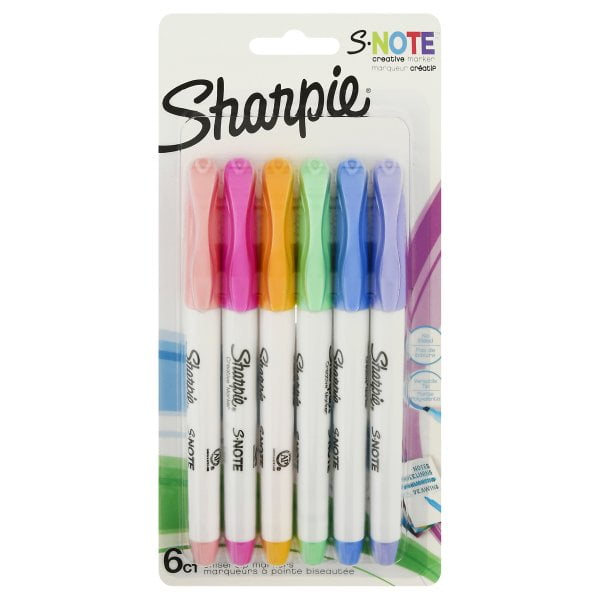 2130683 SHARPIE S-NOTE CHISEL TIP MARKER 6PC