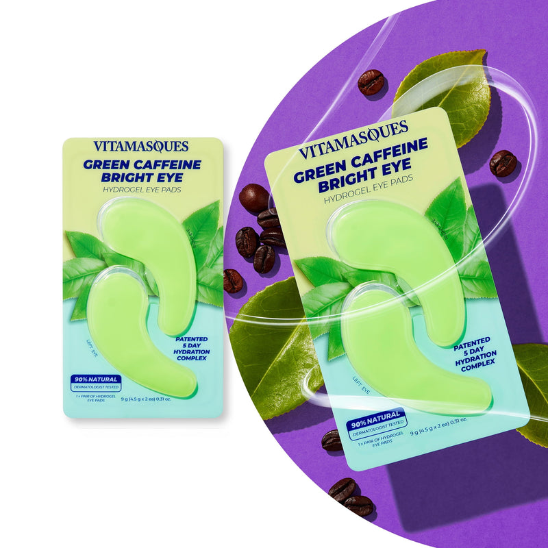 Vitamasques Green Caffeine Bright Eye Hydrogel Eye Pads  One Pair