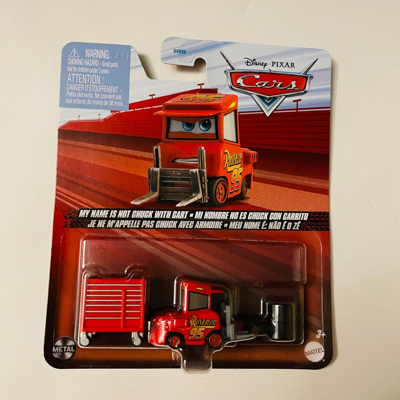 Disney Pixar Cars Toys Die-Cast Metal 1:55 Scale My Name Is Not Chuck With Cart